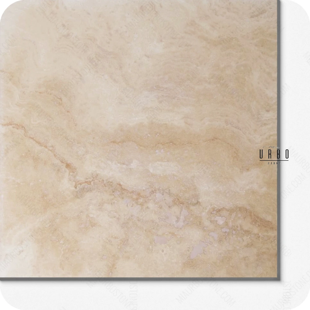 Trawertyn Plytki BEZOWE Classic Light Satino Wypelniane 61x61 boho japandi farmhouse outlet wyprzedaz producent hurt kamienia Mia Urbo Travertin Travertinas Травертин WHOLESALE (5).webp