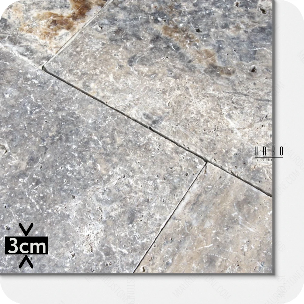 Trawertyn Plytki ASH Antykowane bebnowane matowe rustykalne 61 x 61 tarasowe na zewnatrz mrozoodporne 3cm klasyczne boho japandi farmhouse outlet wyprzedaz producent hurt kamienia Mia Urbo Travertin Travertina (9).webp