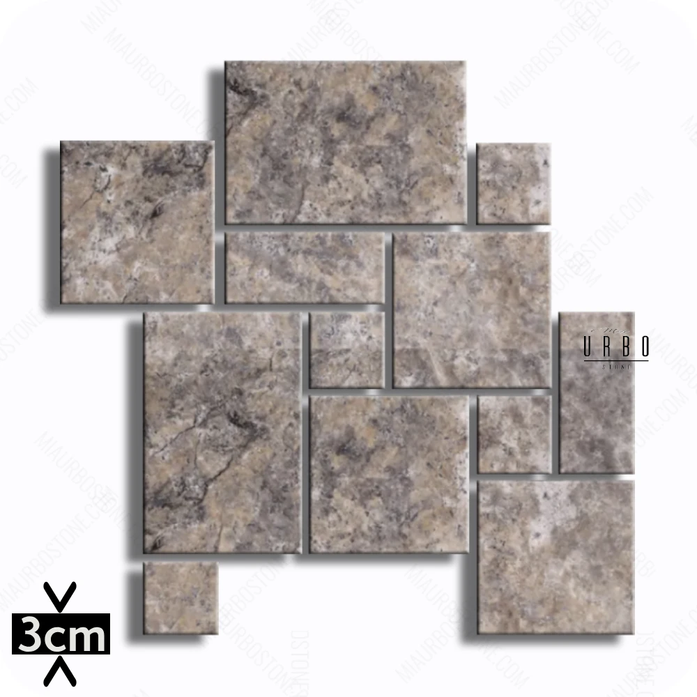 Trawertyn Plytki Silver D’Argento Antykowane bebnowane matowe rustykalne 61 x 61 tarasowe na zewnatrz mrozoodporne 3cm klasyczne boho japandi farmhouse outlet wyprzedaz producent hurt kamienia Mia Urbo Travert (2).webp