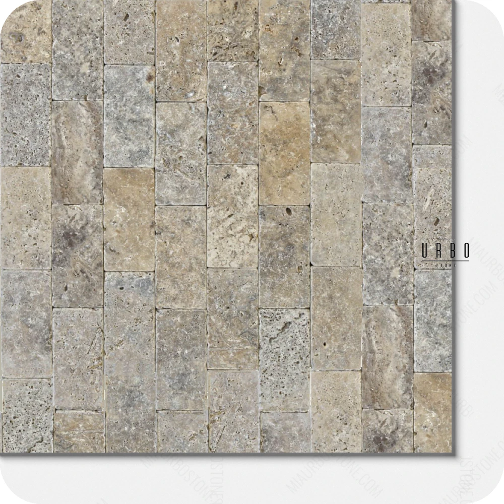 Trawertyn Plytki Cegielki ASH Antykowane bebnowane matowe rustykalne 30 x 10  elewacyjne klasyczne boho japandi farmhouse outlet wyprzedaz producent hurt kamienia Mia Urbo Travertin Travertinas Травертин WHOLESALE.webp
