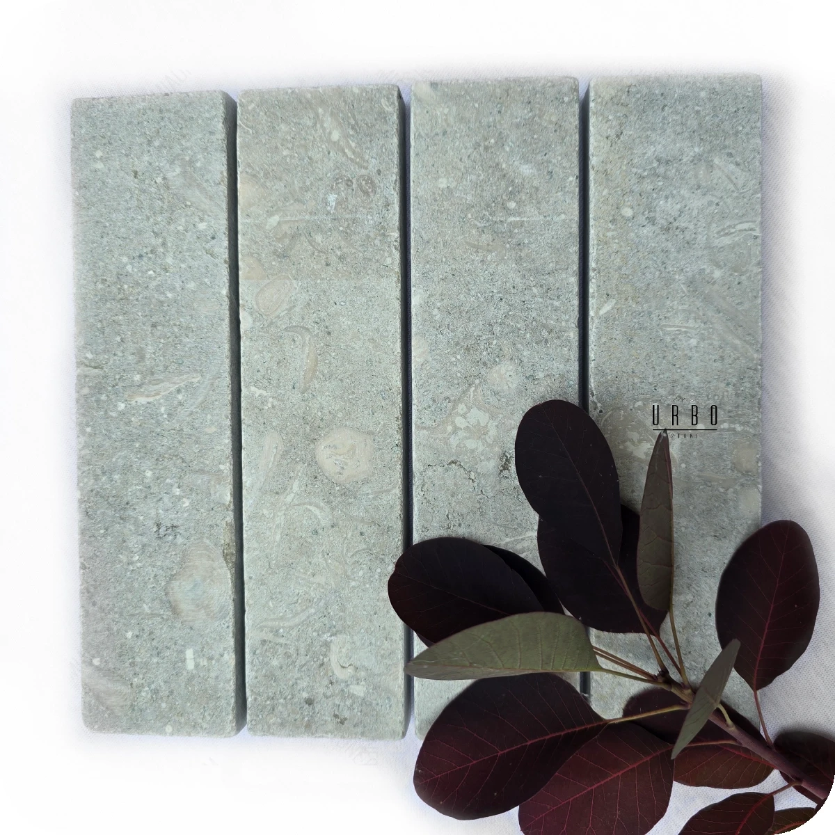 Sage Ash  20x5x2cm cegielka wapien kamien szaro zielona mala plytka rustykalna antykowana Mia Urbo Stone.webp