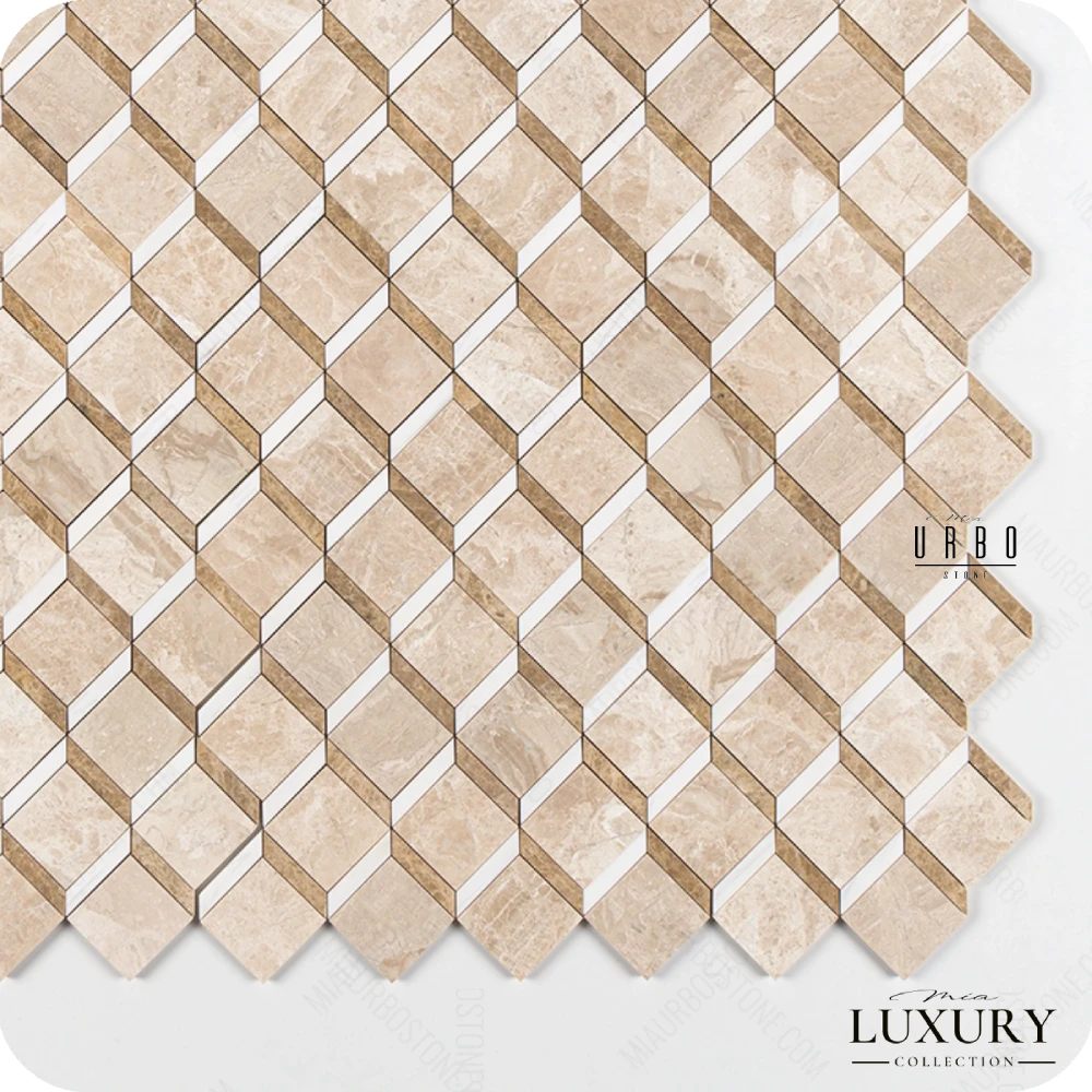 Mozaika marmurowa Diana Royal Steps Queen Beige Marmur mramor.webp
