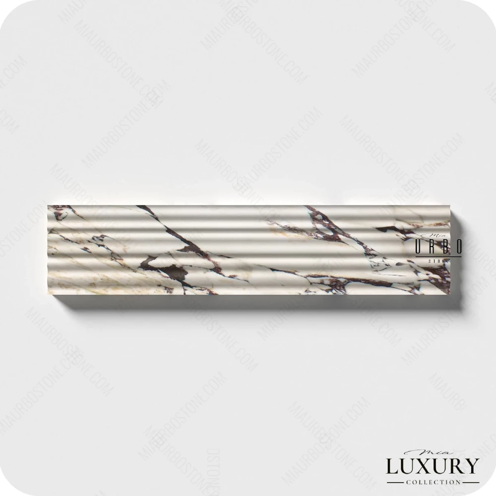 Mia-Urbo-Stone-plytka-marmurowa-3D-ryflowana-do_lazienki-karbowana-lamele-fluted-marble-tile-Calacatta-Viola-Wave OUTLET.webp