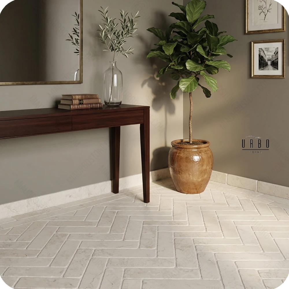 Ivory Pearl 20x5x2cm cegielka wapien kamien kremowa bezowa piaskowamala plytka rustykalna antykowana Mia Urbo Stone OUTLET Kalkstein Fliesten Antik.webp