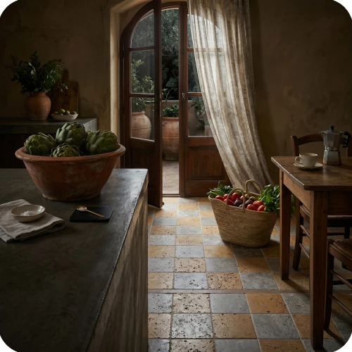 Szachownica trawertyn 20x20 LIGHT&amp;WALNUT Bebnowany antykowany szlifowany producetn tanie plytki trawertynowe hurtownia kamienia Mia Urbo Stone Polska.webp