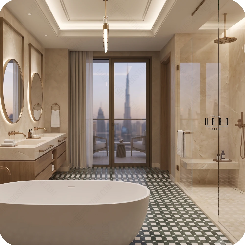 Mozaika marmurowa Verde Bianco Eleganza - bialo zielona mat - green marble mosaic satino finish Mia Urbo Stone (5).webp