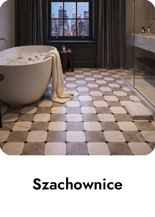 Marmurowa szachownica antykowana bebnowana 30x30 20x20 czarno-biała